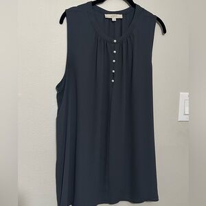 LOFT Women's Sleeveless Gray/Blue Top